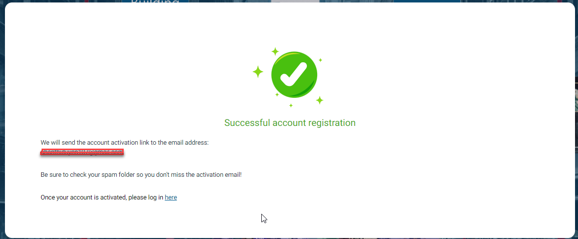 Welcome Email Screen